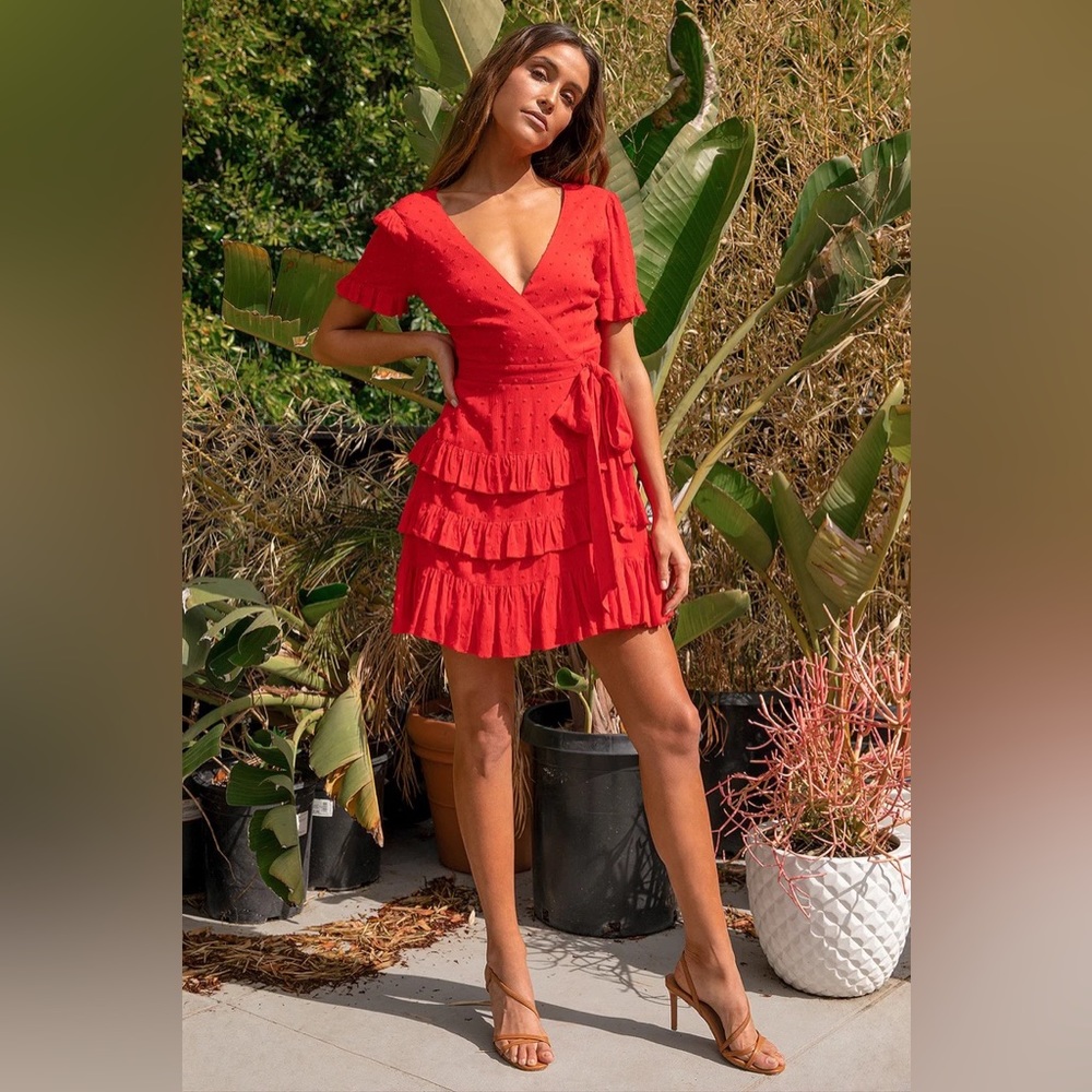 Lulu’s Call Me Cute dot dress red